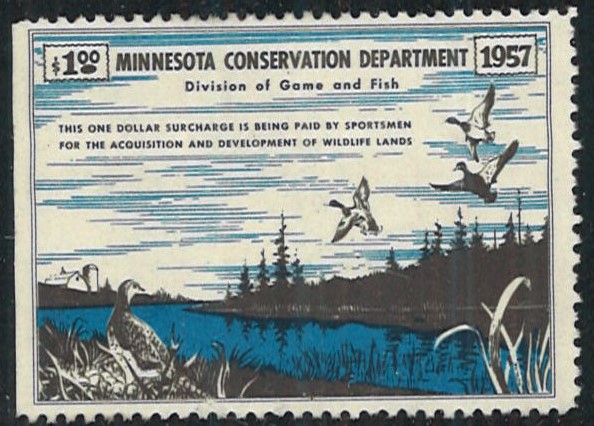 (image for) Minnesota Conservation Stamp 1957 MNH CV $